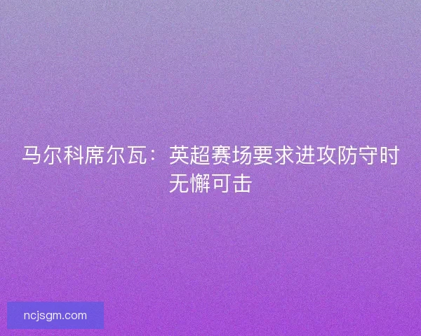 马尔科席尔瓦：英超赛场要求进攻防守时无懈可击