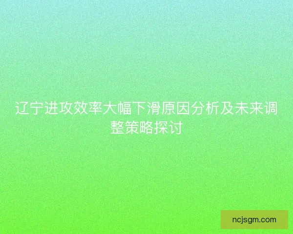 辽宁进攻效率大幅下滑原因分析及未来调整策略探讨