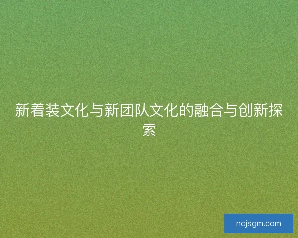 新着装文化与新团队文化的融合与创新探索