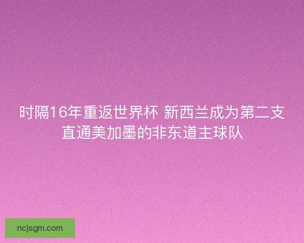 时隔16年重返世界杯 新西兰成为第二支直通美加墨的非东道主球队