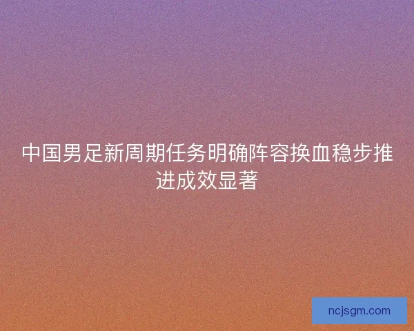 中国男足新周期任务明确阵容换血稳步推进成效显著